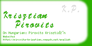 krisztian pirovits business card